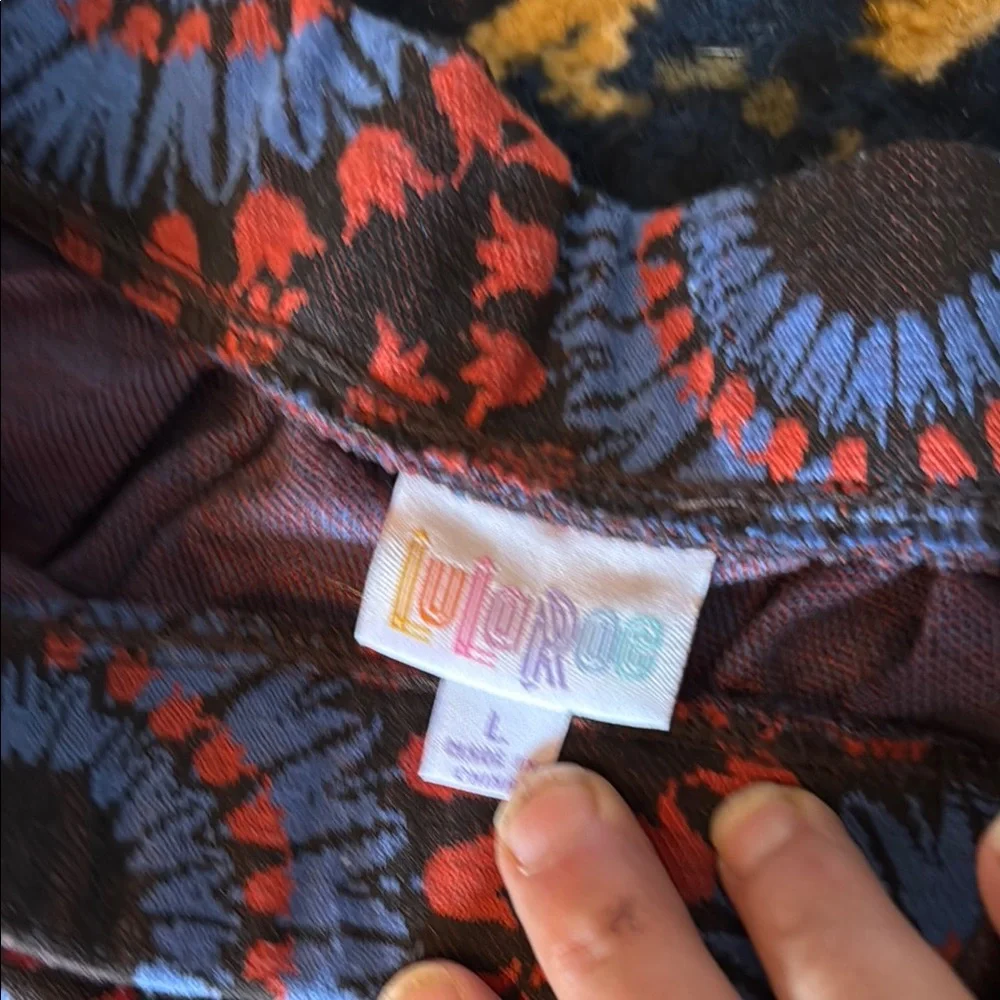 LuLaRoe Vibrant‎ Black and Blue Madison Skirt